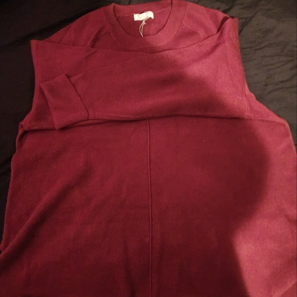 Dark red long sleeved sweater
